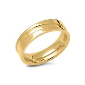 Geelgouden roestvrijstalen herenring