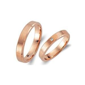 Trouwringen 8 karaat roségoud met Diamant