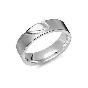 925 gepolijst zilveren ring met half hart
