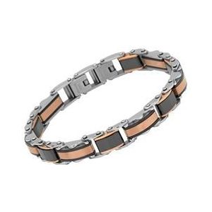 Rose-zwart-zilverkleurige roestvrijstalen armband