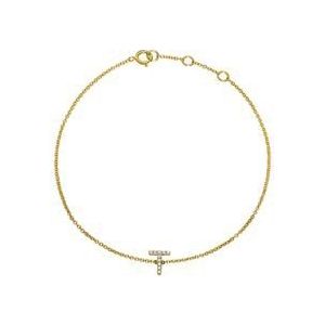 14k gouden armband met Diamanten, letter, symbool