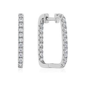 Witgouden of platina oorsieraden met diamant, Lab Grown