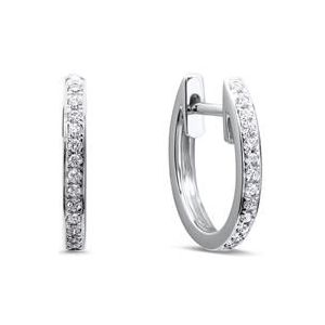 14 karaat witgouden hoepeloorbellen met Diamanten