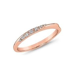 Gebogen ring van roségoud met diamanten