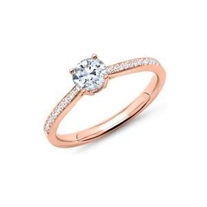 Ring 14 Karaat Roségoud Met Diamanten Dr0134-14Kr