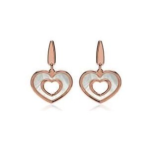 Hart oorbellen in roségoud verguld 925 sterling zilver