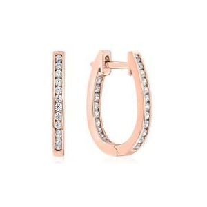 Dames oorbellen in roségoud met diamant