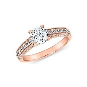 Lab gekweekte roségouden diamanten ring voor vrouwen