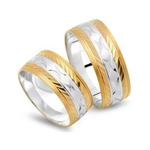 Trouwringen 14 karaat geel witgoud