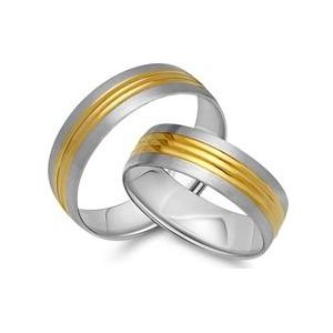 Trouwringen 14 karaat geel witgoud