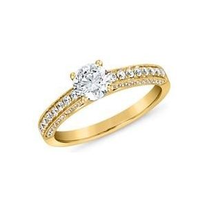 Diamanten ring in geel goud, graveerbaar