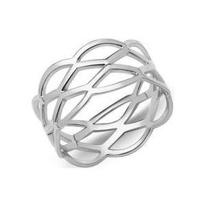 Dames hipster ring gevlochten 925 zilver