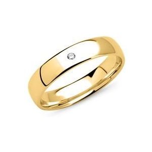 14k gouden ring voor dames met Diamant, graveerbaar