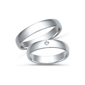 Trouwringen 18 karaat witgoud met Diamant