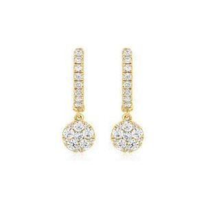 Opvouwbare hoepeloorbellen voor dames in goud met diamant