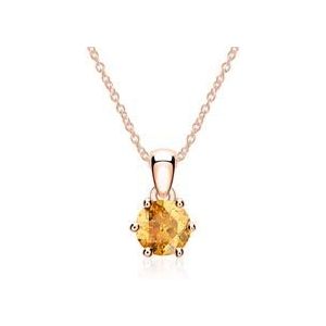 14 karaat roségouden ketting met Citrien