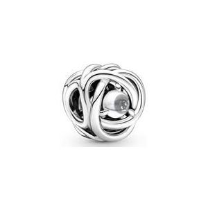 Heldere sterling zilveren eternity cirkel april bedel