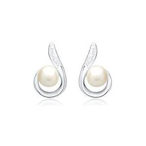 Dames oorbellen 14 karaat witgoud parels