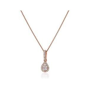 Roségouden collier met druppelhanger en diamanten