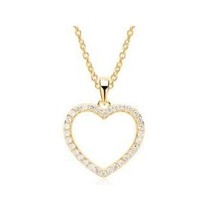 925s zilveren ketting en hartjes hanger goud