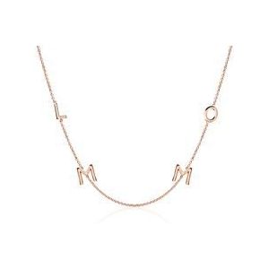 Dames ketting in 14 karaat roségoud met vier letters