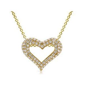 Geelgoud verguld zilveren ketting met hartjes hanger