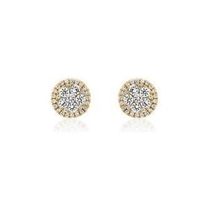 Ronde oorstekers voor dames in goud met diamant