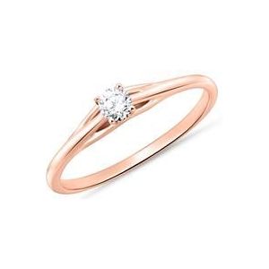 14k rosegouden solitaire ring met Diamant