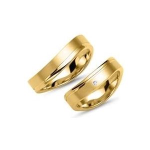 Trouwringen in goud met Diamant