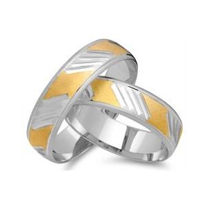 Trouwringen 14 karaat geel witgoud