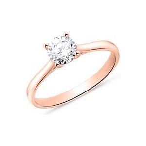 18 karaat rosegouden verlovingsring met Diamant