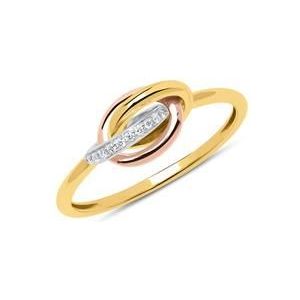 14 karaat gouden driekleur ring met Diamanten