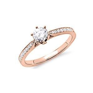 Ring 18 karaat roségoud voor Diamanten