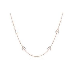 14k roségouden letter ketting met Diamanten