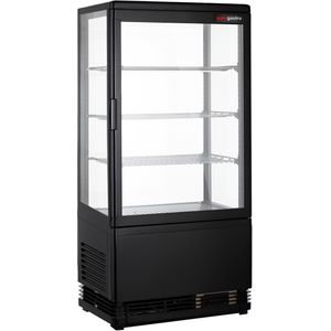 Tafelmodel panoramische vitrine - 68 liter - 420mm - 3 planken - Zwart