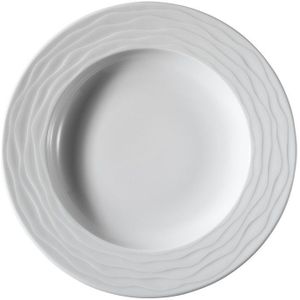 (12 stuks) SEA WAVE - Bord - diep - Ø 230mm - Wit