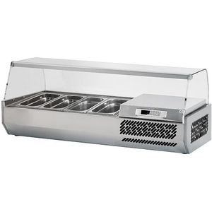 Opzetkoelvitrine PREMIUM PLUS - 1328x413mm - 4x GN 1/3