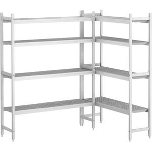 Aluminium stellingset (geanodiseerd) - L-vorm - Installatiediepte: 460mm