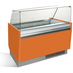 Ijsvitrine LIAM - 1310mm - Statisch - voor 10+10x 5 liter ijscontainers - Oranje