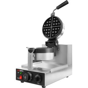 Wafelijzer - Enkel - Handmatig - 1,3 kW - Vorm: Rond - met 180° draaibaar bakoppervlak