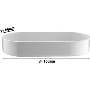 (12 stuks) PERA Wit - Schaal/bord - ovaal - 160x80mm - Wit