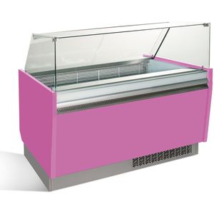 Ijsvitrine LIAM - 1560mm - Statisch - voor 13+13x 5 liter ijscontainers - Roze