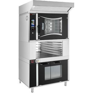 Bakkerij elektrische combistheemer - Touch - 6x EN 600x400 - incl. afzuigkap, rijskast, opzetrek & wassysteem