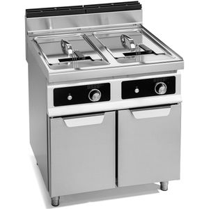 Dubbele elektrische friteuse - 18+18 liter - 27 kW - Elektronische bediening