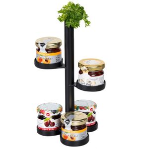 (12 stuks) Jam etagere / Buffethouder - Zwart - met 5 planken