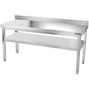 Roestvrijstalen werktafel PREMIUM - 1800x800mm - met onderplank & achterwand