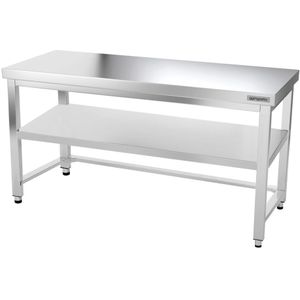 Roestvrijstalen werktafel PREMIUM - 1500x700mm - met bodemplaat & versteviging