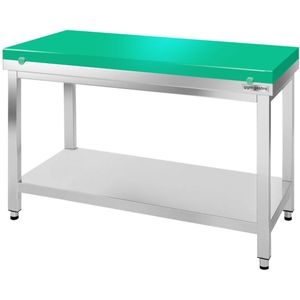 Roestvrijstalen werktafel PREMIUM - 1400x700mm - met bodemplaat zonder achterwand incl. snijplank