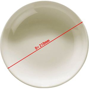 (12 stuks) TEOS - Bord - diep - Ø 210mm - Crème