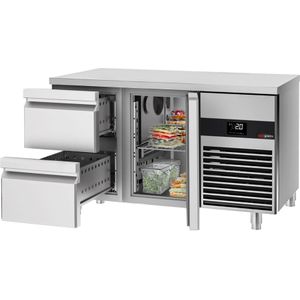Koelwerkbank PREMIUM - 1400x700mm - met 1 deur & 2 laden - incl. snijplank groen